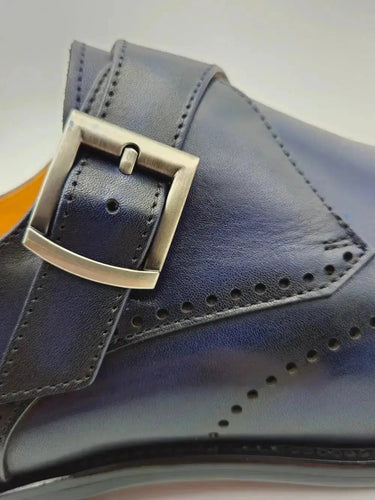 Carrucci Shoes Calfskin Single Monk Strap Loafer