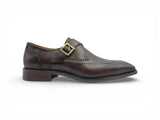 Carrucci Shoes Calfskin Single Monk Strap Loafer in Chestnut