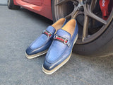 Carrucci Shoes Calfskin Horsebit Slip-On Loafer