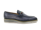 Carrucci Shoes Calfskin Horsebit Slip-On Loafer in Gray