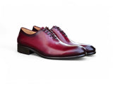 Carrucci Shoes Calfskin Whole Cut Oxford Dress Shoe in Burgundy