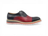 Carrucci Shoes Cap Toe Brogue Oxford Dress Shoe in Black Burgundy