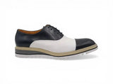 Carrucci Shoes Cap Toe Brogue Oxford Dress Shoe in Black White