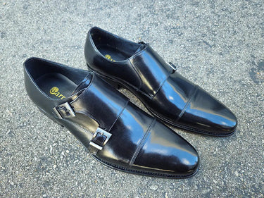 Carrucci Shoes Cap Toe Double Monk Strap Dress Shoe