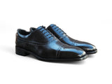 Carrucci Shoes Cap Toe Leather Oxford Dress Shoe in Black