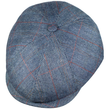 Capas Italian Palermo Newsboy Cap in Steel Blue