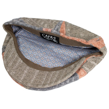 Capas Oxford Patch in Multi Patchwork Italian Cotton Newsboy Cap