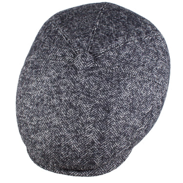 Capas Euro in Grey Herringbone Wool Newsboy Cap