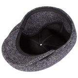 Capas Euro in Grey Herringbone Wool Newsboy Cap