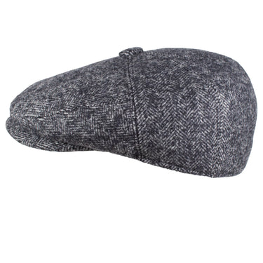 Capas Euro in Grey Herringbone Wool Newsboy Cap