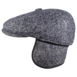 Capas Euro in Grey Herringbone Wool Newsboy Cap