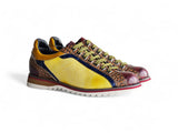 Carrucci Apex Explorer Sneaker in Burgundy Yellow