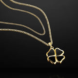 Clover Pendant - 14K Gold Onyx — view 11