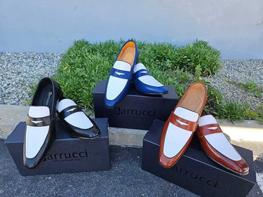 Carrucci Shoes Contrast Two Tone Penny Loafer