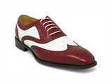 Carrucci Shoes Contrast Two Tone Wingtip Oxford