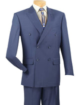 Vinci Double Breasted Regular Fit Suit in Blue - DC900-1