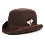 Ferrecci Wool Bowler Hat in Chocolate Brown