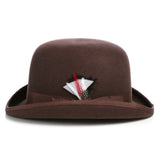 Ferrecci Wool Bowler Hat in Chocolate Brown
