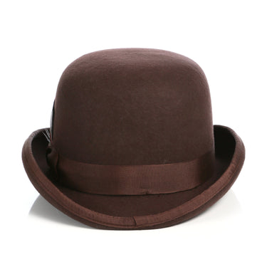 Ferrecci Wool Bowler Hat in Chocolate Brown