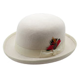 Ferrecci Wool Bowler Hat in Off and White