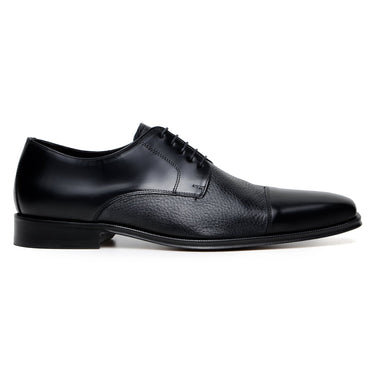 Belvedere Alexander in Black Premium Italian Deerskin Leather Oxfords in Black