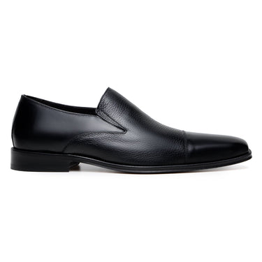 Belvedere Andreo in Black Premium Italian Deerskin & Nappa Leather Slip-Ons in Black