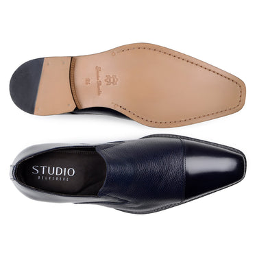 Belvedere Andreo in Navy Deerskin Slip-on Dress Shoes