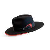 Bellissimo Stud in Black and Red Fur Felt Fedora