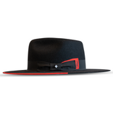 Bellissimo Stud in Black and Red Fur Felt Fedora