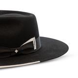 Bellissimo Stud in Black and White Fur Felt Fedora