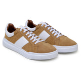 Belvedere Olivier in Tan / White Men's Low-Top Suede Sneaker
