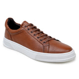 Belvedere Matteo in Antique Tan Pebbled Leather Low-Top Sneaker