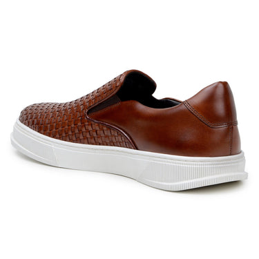 Belvedere Fernando in Antique Tan Men's Woven Leather Slip-On Sneaker