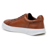 Belvedere Matteo in Antique Tan Pebbled Leather Low-Top Sneaker