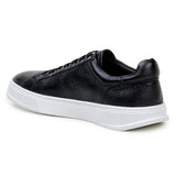 Belvedere Matteo in Black Pebbled Leather Low-Top Sneaker
