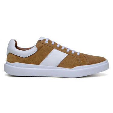 Belvedere Olivier in Tan / White Men's Low-Top Suede Sneaker in Tan