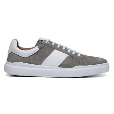 Belvedere Olivier in Pewter / White Men's Low-Top Suede Sneaker in Pewter