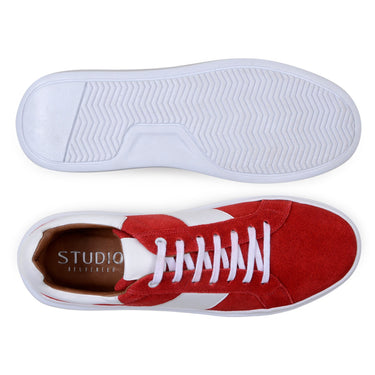 Belvedere Olivier in Red / White Men's Low-Top Suede Sneaker