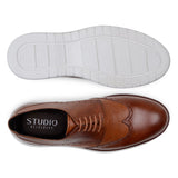 Belvedere Enzo in Antique Tan Men's Leather Wingtip Hybrid Oxfords