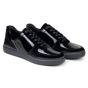 Belvedere Edmound in Black Men's Patent Leather and Suede Sneakers