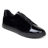 Belvedere Silvano in Black Men's Velvet and Patent Low-Top Sneaker