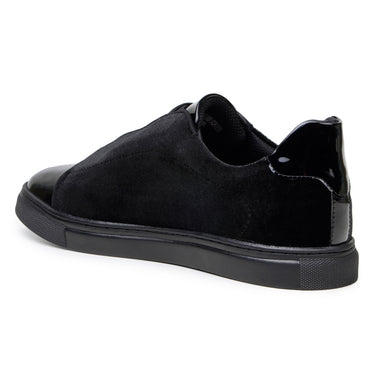 Belvedere Silvano in Black Men's Velvet and Patent Low-Top Sneaker