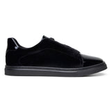 Belvedere Silvano in Black Men's Velvet and Patent Low-Top Sneaker in Black