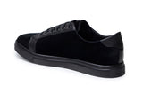 Belvedere Prince in Black Velvet & Polished Leather Formal Sneakers