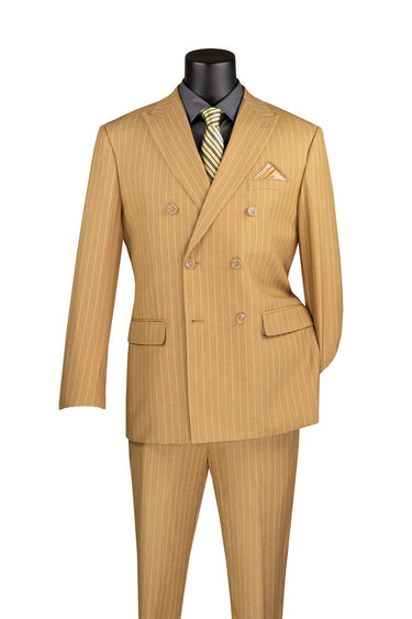 Vinci Camel Regular Fit Double Breasted Suit - DSS-4