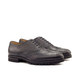 DapperFam Aeron in Black Men's Italian Full Grain Leather Full Brogue in Black