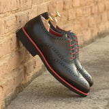 DapperFam Aeron in Black Men's Italian Leather Full Brogue — Style 2920