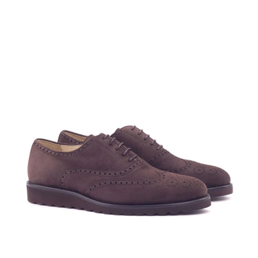 DapperFam Aeron in Brown Men's Italian Suede Full Brogue in Brown