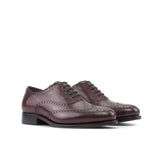 DapperFam Aeron in Burgundy Men's Italian Leather Full Brogue in Burgundy