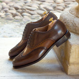 DapperFam Aeron in Cognac / Dark Brown Men's Italian Leather Full Brogue — Style 3288